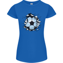 Football Smash Soccer Player Ball Womens Petite Cut T-Shirt Royal Blue