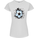 Football Smash Soccer Player Ball Womens Petite Cut T-Shirt White