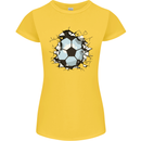 Football Smash Soccer Player Ball Womens Petite Cut T-Shirt Yellow