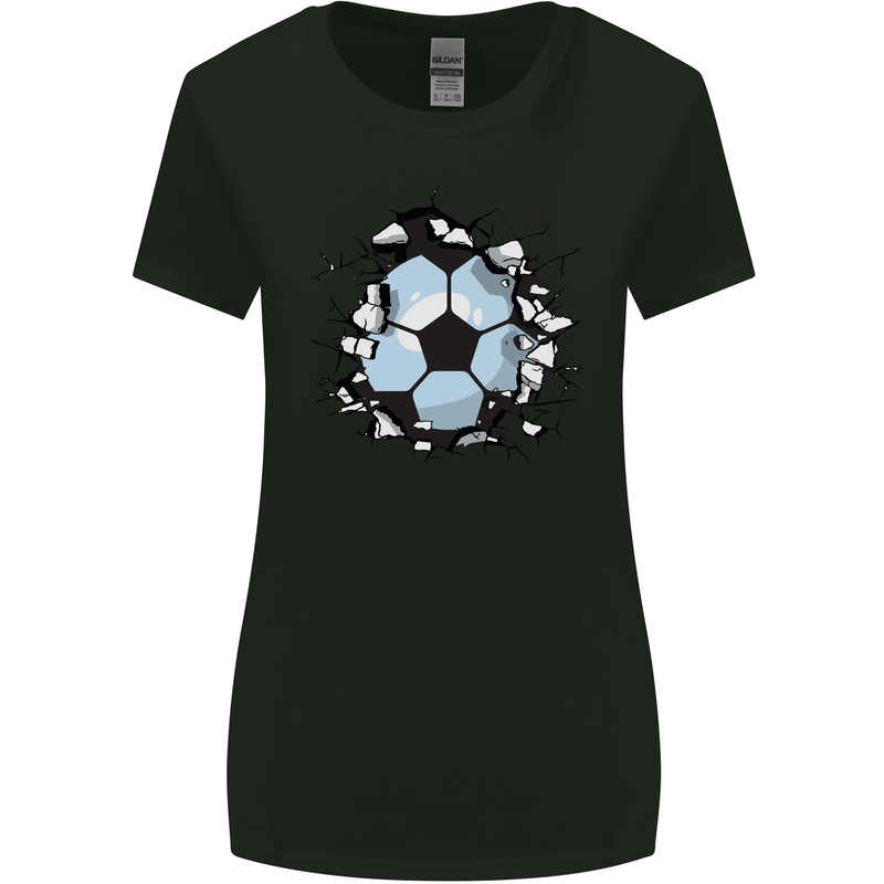 Football Smash Soccer Player Ball Womens Wider Cut T-Shirt Black
