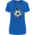 Football Smash Soccer Player Ball Womens Wider Cut T-Shirt Royal Blue