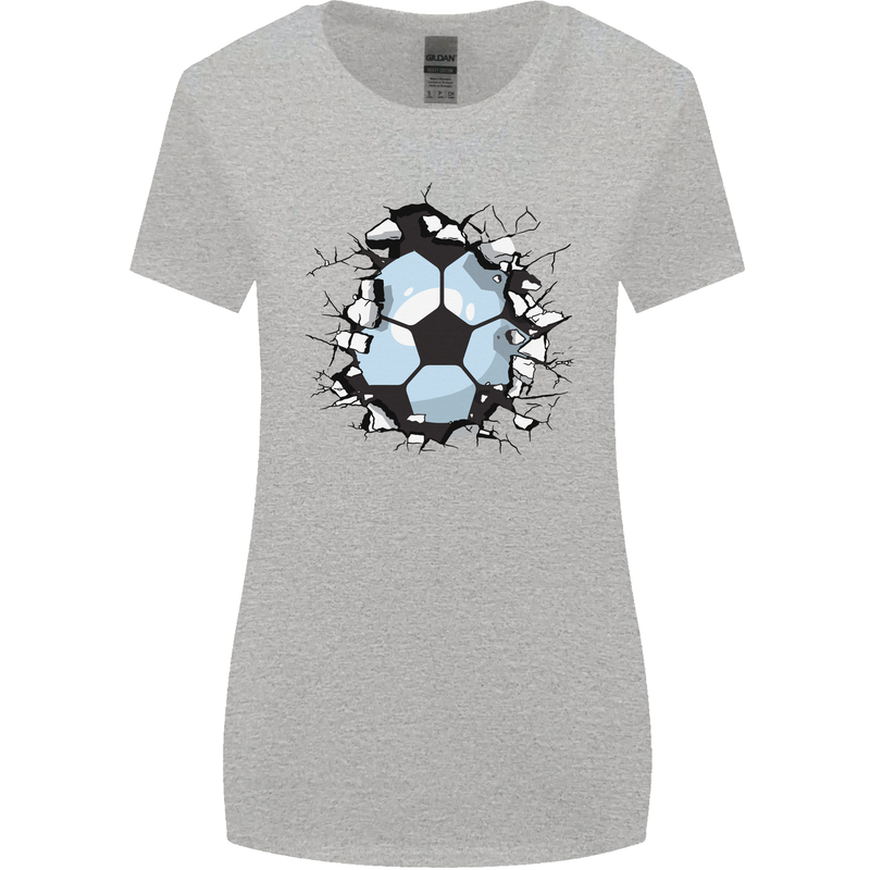 Football Smash Soccer Player Ball Womens Wider Cut T-Shirt Sports Grey
