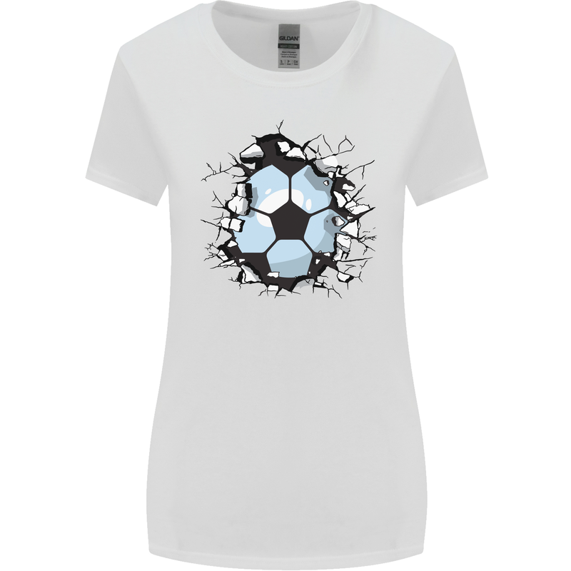 Football Smash Soccer Player Ball Womens Wider Cut T-Shirt White
