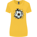 Football Smash Soccer Player Ball Womens Wider Cut T-Shirt Yellow