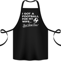 Football for My Wife Best Swap Ever Funny Cotton Apron 100% Organic Black