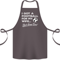 Football for My Wife Best Swap Ever Funny Cotton Apron 100% Organic Dark Grey