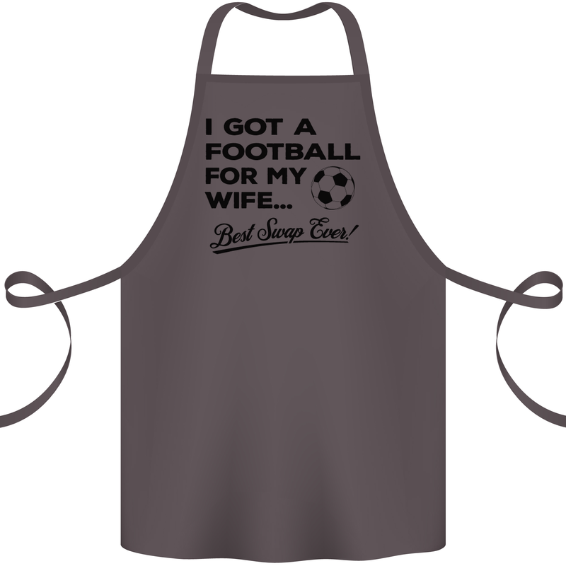 Football for My Wife Best Swap Ever Funny Cotton Apron 100% Organic Dark Grey