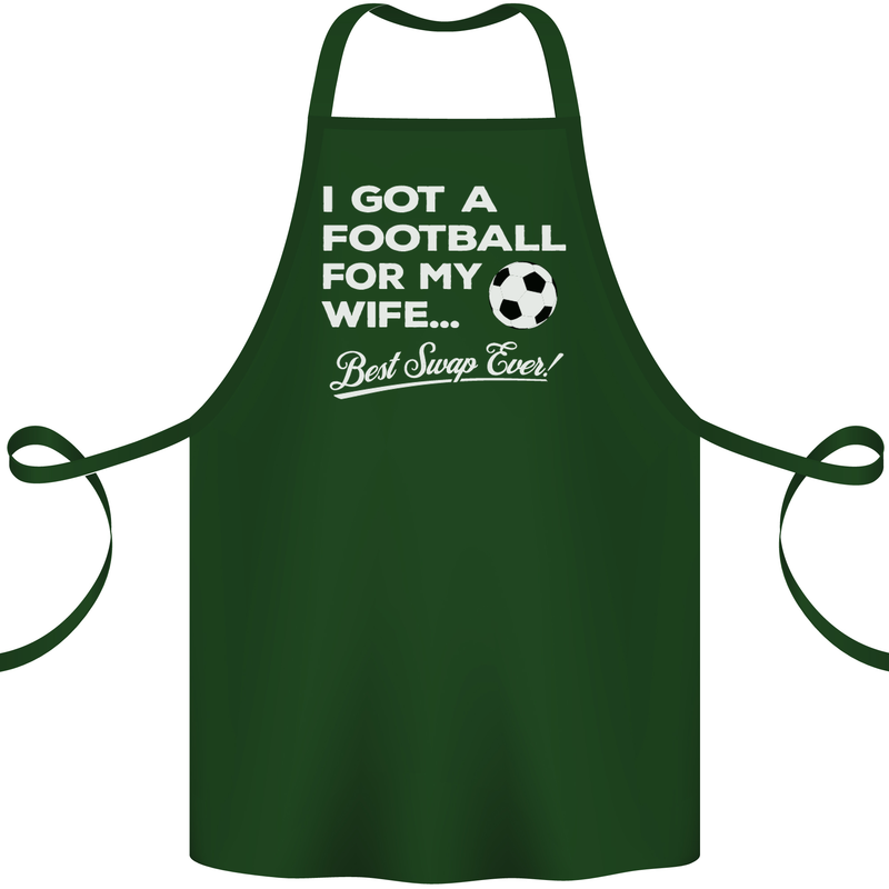 Football for My Wife Best Swap Ever Funny Cotton Apron 100% Organic Forest Green