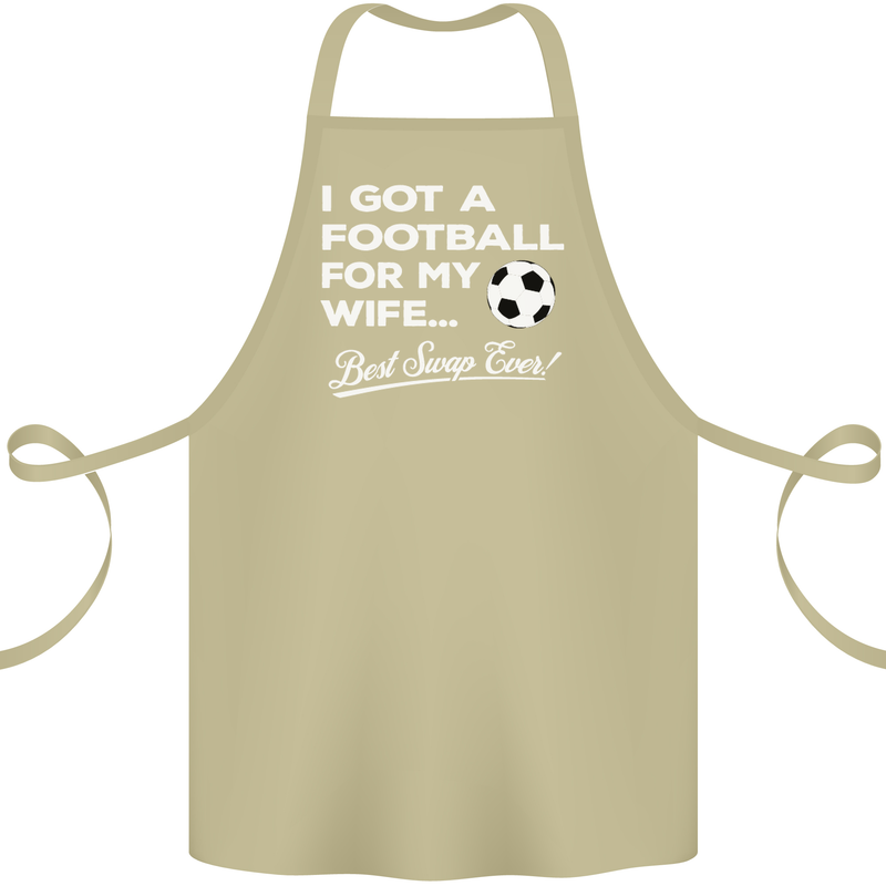 Football for My Wife Best Swap Ever Funny Cotton Apron 100% Organic Khaki