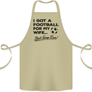Football for My Wife Best Swap Ever Funny Cotton Apron 100% Organic Khaki