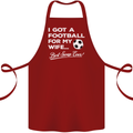 Football for My Wife Best Swap Ever Funny Cotton Apron 100% Organic Maroon