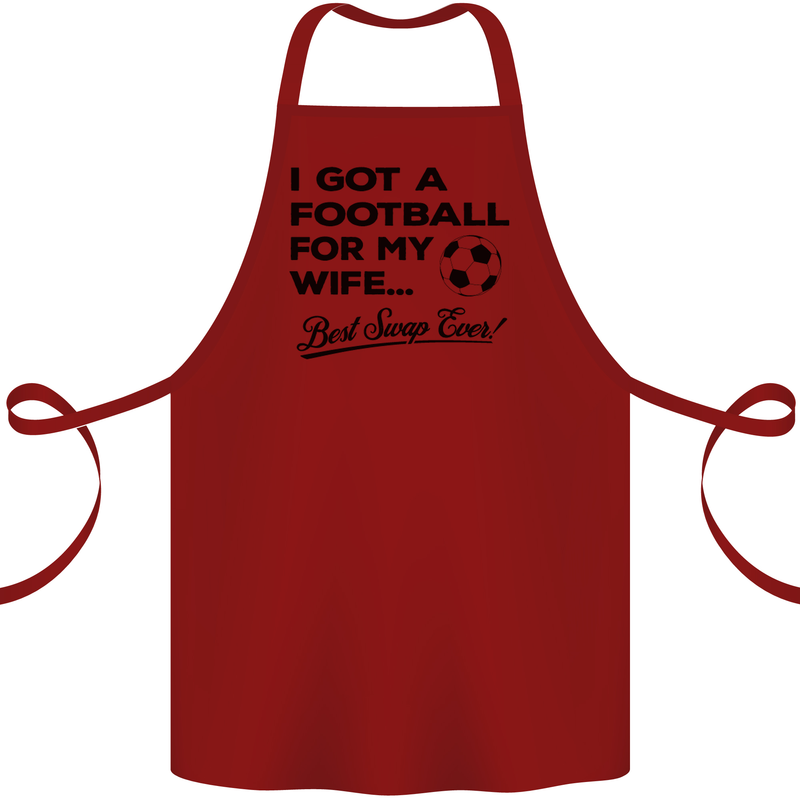 Football for My Wife Best Swap Ever Funny Cotton Apron 100% Organic Maroon