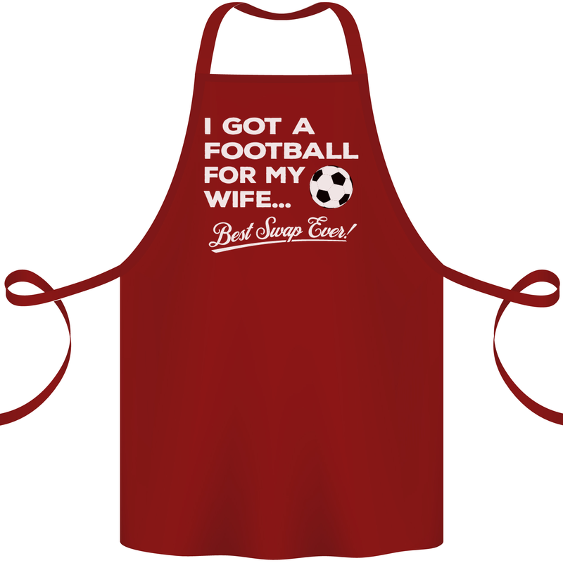 Football for My Wife Best Swap Ever Funny Cotton Apron 100% Organic Maroon