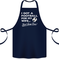 Football for My Wife Best Swap Ever Funny Cotton Apron 100% Organic Navy Blue