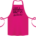 Football for My Wife Best Swap Ever Funny Cotton Apron 100% Organic Pink