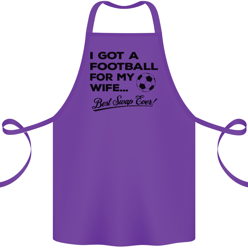 Football for My Wife Best Swap Ever Funny Cotton Apron 100% Organic Purple