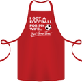 Football for My Wife Best Swap Ever Funny Cotton Apron 100% Organic Red