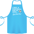 Football for My Wife Best Swap Ever Funny Cotton Apron 100% Organic Turquoise