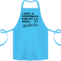 Football for My Wife Best Swap Ever Funny Cotton Apron 100% Organic Turquoise