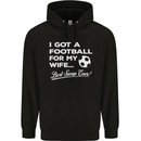 Football for My Wife Best Swap Ever Funny Mens 80% Cotton Hoodie Black