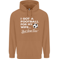 Football for My Wife Best Swap Ever Funny Mens 80% Cotton Hoodie Caramel Latte