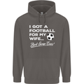 Football for My Wife Best Swap Ever Funny Mens 80% Cotton Hoodie Charcoal