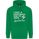 Football for My Wife Best Swap Ever Funny Mens 80% Cotton Hoodie Irish Green