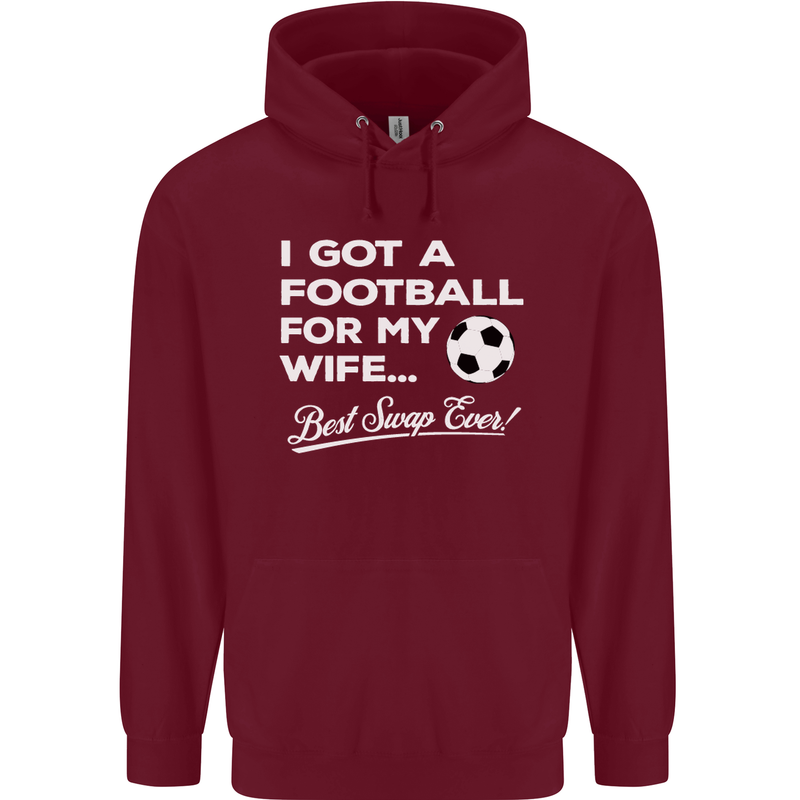 Football for My Wife Best Swap Ever Funny Mens 80% Cotton Hoodie Maroon
