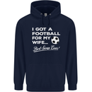 Football for My Wife Best Swap Ever Funny Mens 80% Cotton Hoodie Navy Blue
