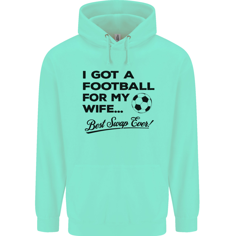 Football for My Wife Best Swap Ever Funny Mens 80% Cotton Hoodie Peppermint