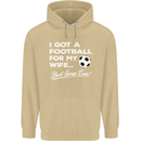 Football for My Wife Best Swap Ever Funny Mens 80% Cotton Hoodie Sand