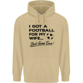 Football for My Wife Best Swap Ever Funny Mens 80% Cotton Hoodie Sand