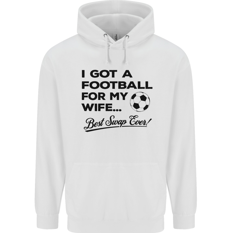 Football for My Wife Best Swap Ever Funny Mens 80% Cotton Hoodie White