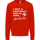 Football for My Wife Best Swap Ever Funny Mens Sweatshirt Jumper Bright Red