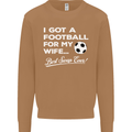 Football for My Wife Best Swap Ever Funny Mens Sweatshirt Jumper Caramel Latte