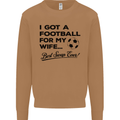 Football for My Wife Best Swap Ever Funny Mens Sweatshirt Jumper Caramel Latte