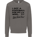 Football for My Wife Best Swap Ever Funny Mens Sweatshirt Jumper Charcoal