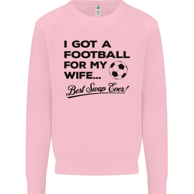 Football for My Wife Best Swap Ever Funny Mens Sweatshirt Jumper Light Pink