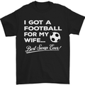 Football for My Wife Best Swap Ever Funny Mens T-Shirt Cotton Gildan Black