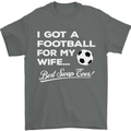 Football for My Wife Best Swap Ever Funny Mens T-Shirt Cotton Gildan Charcoal