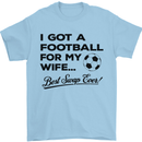 Football for My Wife Best Swap Ever Funny Mens T-Shirt Cotton Gildan Light Blue
