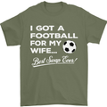 Football for My Wife Best Swap Ever Funny Mens T-Shirt Cotton Gildan Military Green