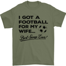 Football for My Wife Best Swap Ever Funny Mens T-Shirt Cotton Gildan Military Green