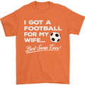 Football for My Wife Best Swap Ever Funny Mens T-Shirt Cotton Gildan Orange
