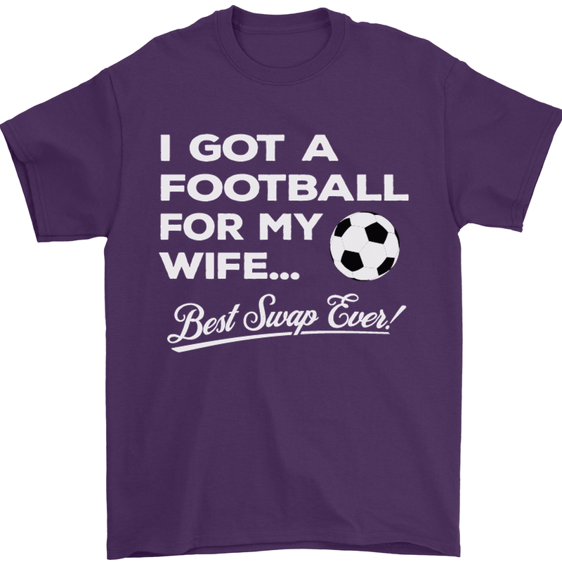 Football for My Wife Best Swap Ever Funny Mens T-Shirt Cotton Gildan Purple