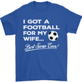 Football for My Wife Best Swap Ever Funny Mens T-Shirt Cotton Gildan Royal Blue