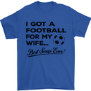 Football for My Wife Best Swap Ever Funny Mens T-Shirt Cotton Gildan Royal Blue