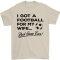 Football for My Wife Best Swap Ever Funny Mens T-Shirt Cotton Gildan Sand