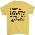 Football for My Wife Best Swap Ever Funny Mens T-Shirt Cotton Gildan Yellow
