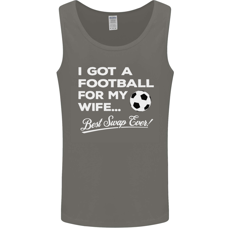 Football for My Wife Best Swap Ever Funny Mens Vest Tank Top Charcoal